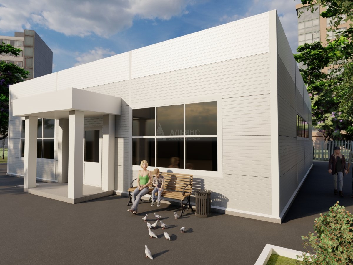 3D визуализация Магазин из сэндвич-панелей - фото 3