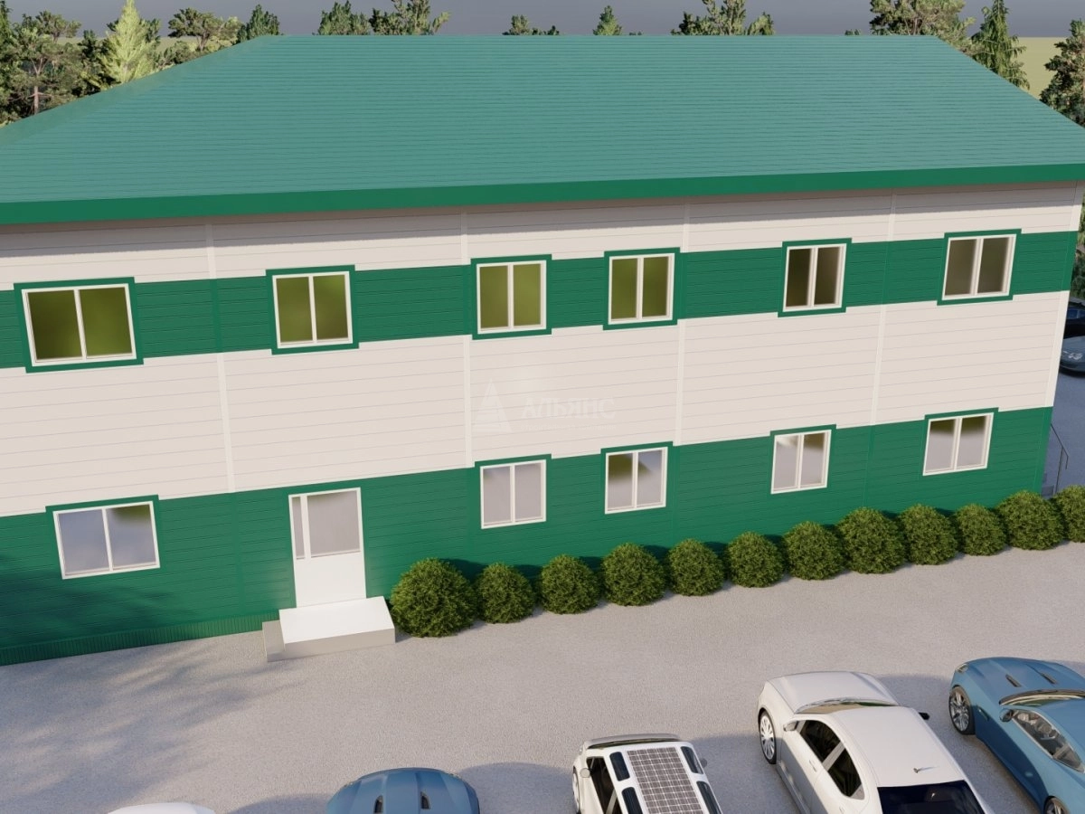 3D визуализация Общежитие из сэндвич-панелей - фото 6